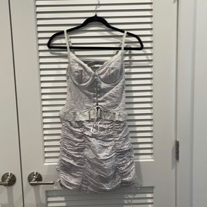 Light blue/gray eyelet corset dress